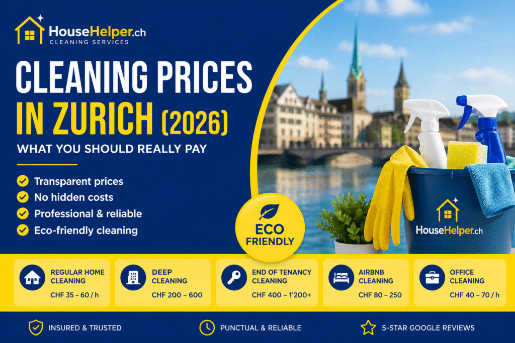 Reinigungspreise in Zürich (2026): Was Sie wirklich zahlen